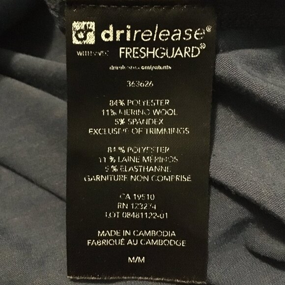 Paradox Merino Wool Blend Navy DRIrelease Freshguard Athletic 1/4 Zip Top - Picture 10 of 16